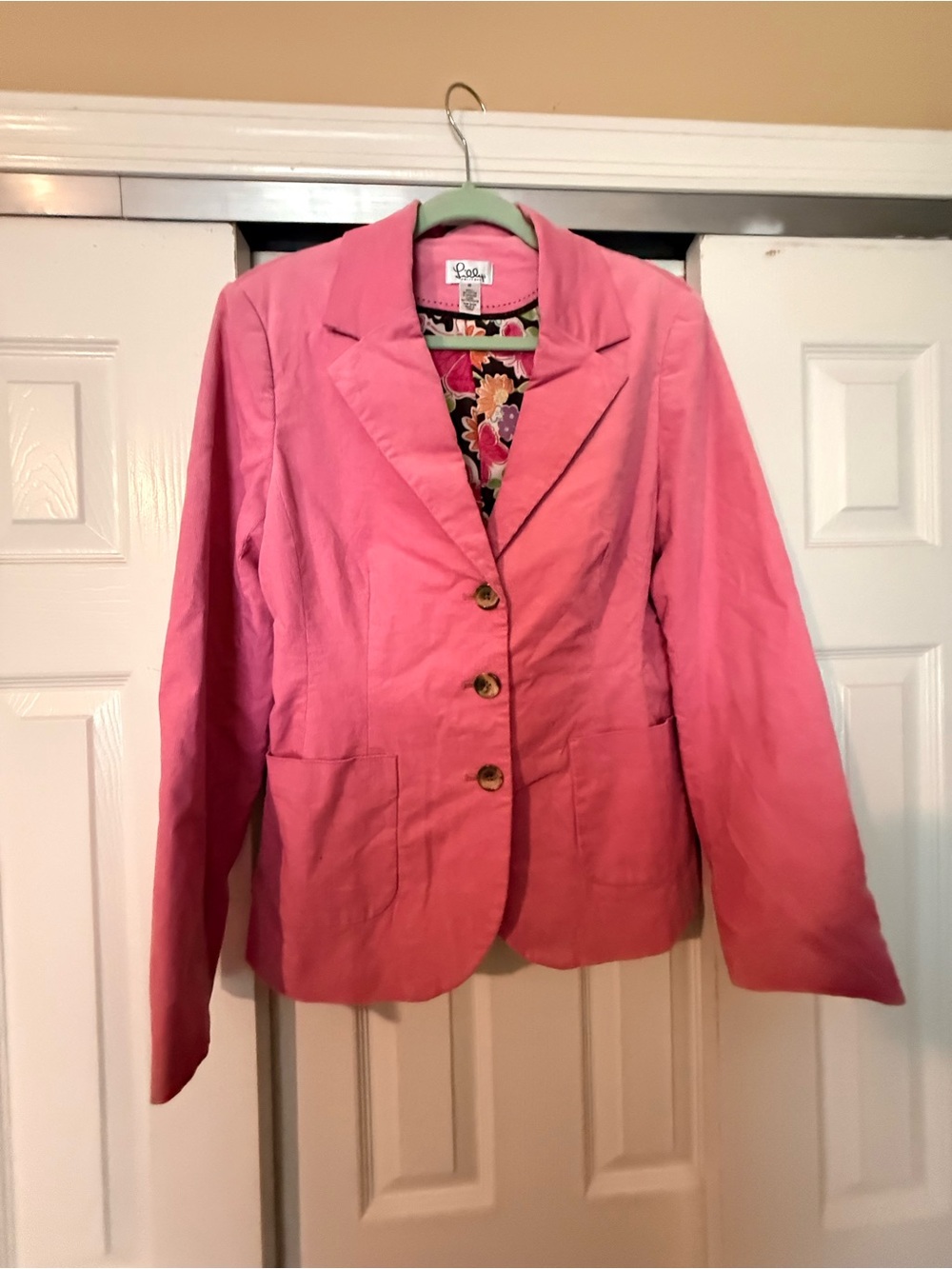 Lilly Pulitzer Pink Single-Breasted Blazer with Floral Lining